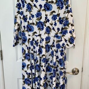 Pinkblush Blue Floral Midi Dress